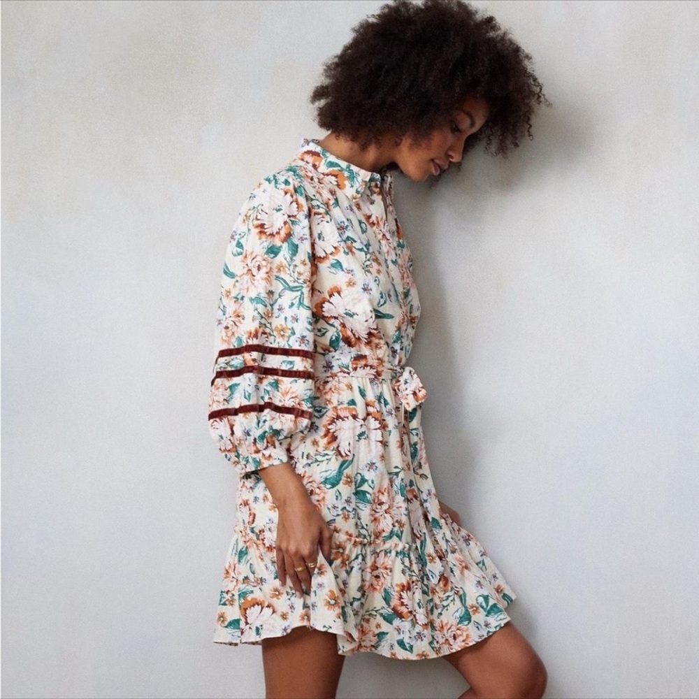 Lauren Conrad Floral Shirt Dress with‎ Sash Belt